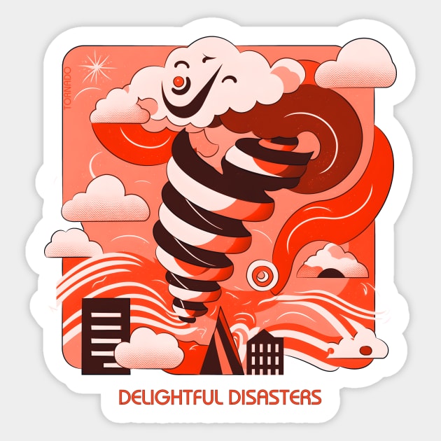 Delightful Disaster - Tornado Sticker by Polyshirt